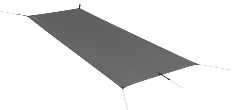 Alto TR2 footprint laid out under a tent, showcasing its fit and protection features.