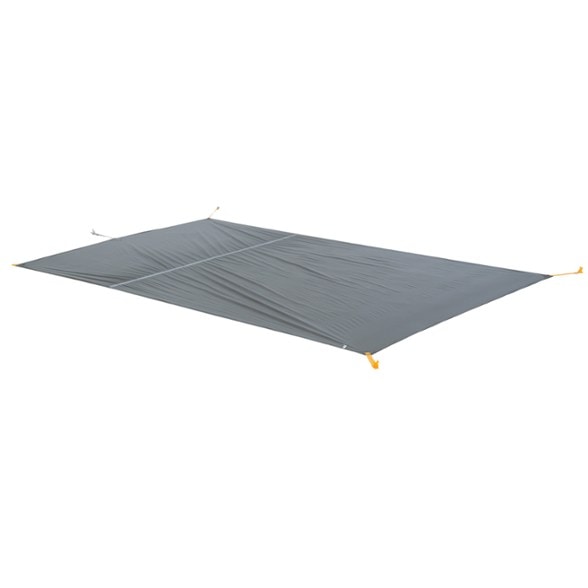 Big Agnes Tiger Wall Platinum 2 footprint laid out in a campsite, showcasing its waterproof features.