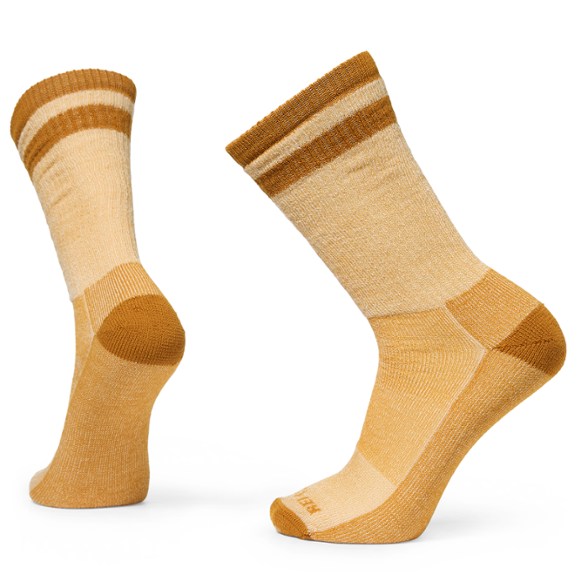 Ultralight merino wool quarter hiking socks showing top view with cushioning zones highlighted.