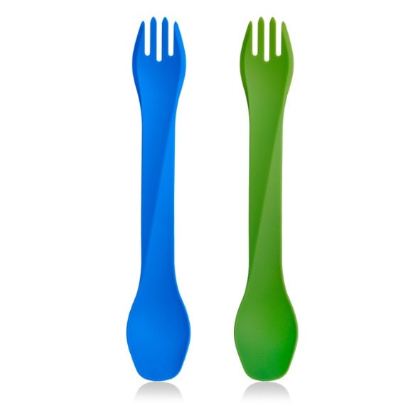 EcoSpork Duo displayed against a vibrant outdoor setting, highlighting its ergonomic design.