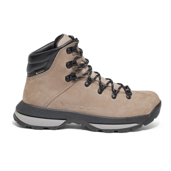 Vasque St. Elias women's hiking boots in rugged outdoor setting, highlighting waterproof features.