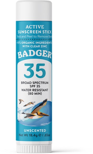 Eco-friendly mineral sunscreen stick showing easy application on the skin.