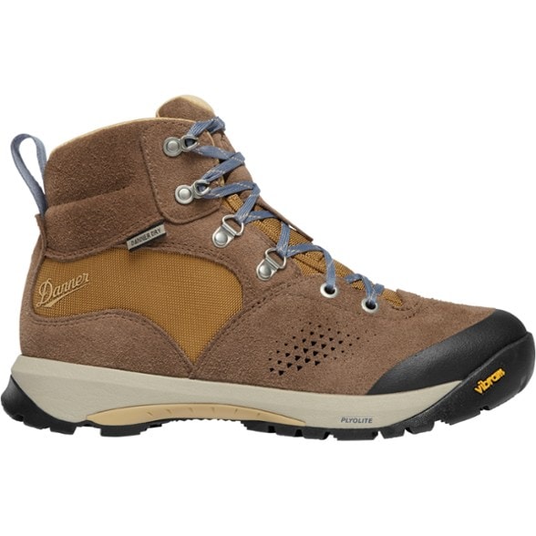 Danner Inquire women's mid hiking boots from the side, highlighting their waterproof feature.