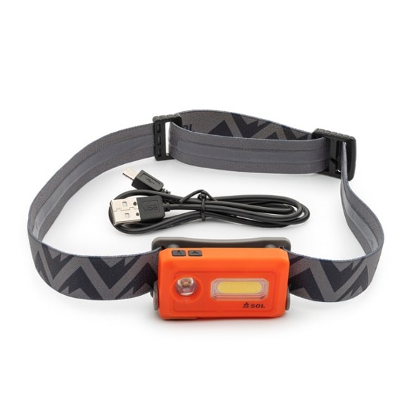 Side angle view of the Venture Pro LED headlamp with focus beam activated.