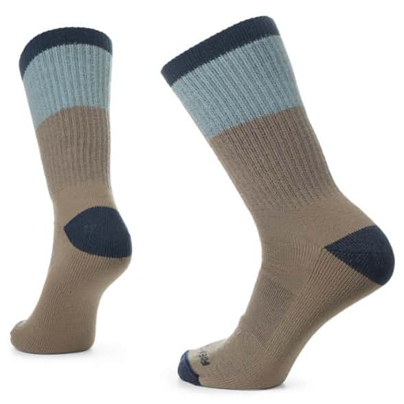 Close-up view of merino wool hiking socks showcasing texture and design.
