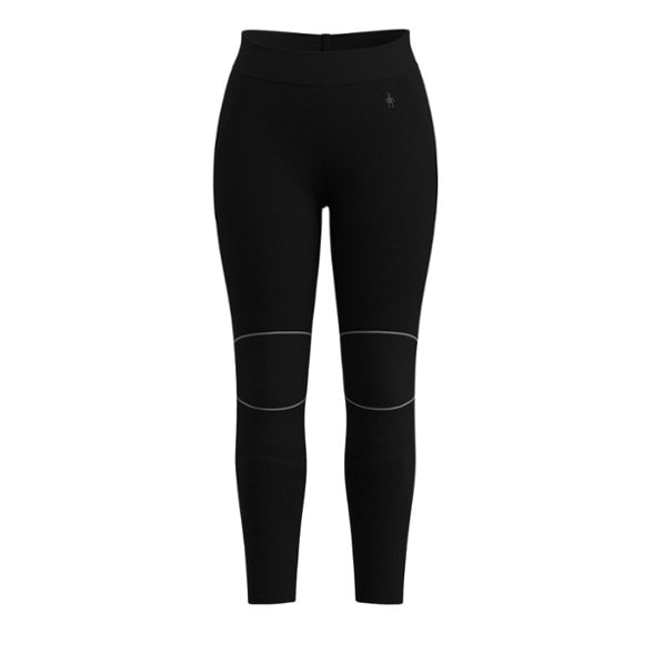 Side view of women's premium merino wool thermal leggings, highlighting fit and style.