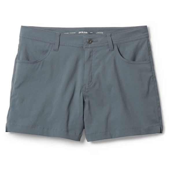 Front view of Halle Stretch Zion hiking shorts for women featuring moisture-wicking fabric and UPF protection