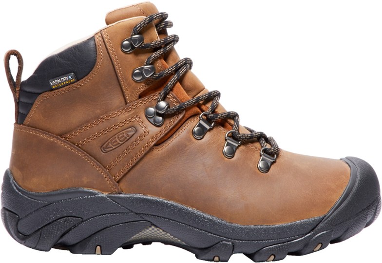 Close-up of the Summit Ridge Women's Waterproof Hiking Boots highlighting the leather and waterproof features.