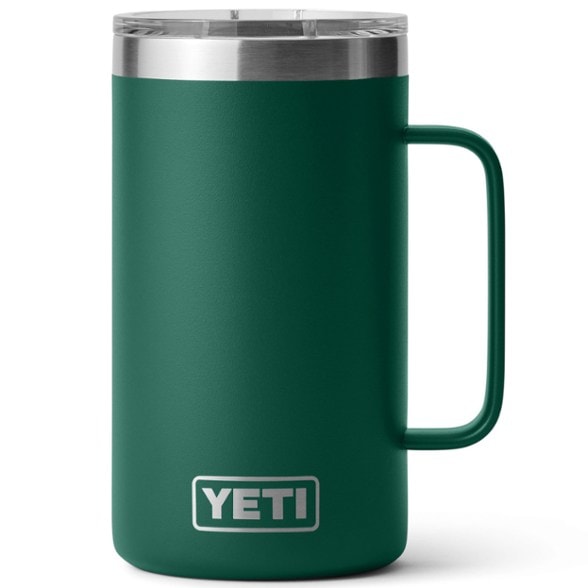 Side view of YETI Rambler 24 oz insulated mug with MagSlider lid, showcasing its robust design.