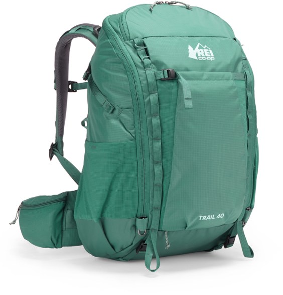 Women's Trail 40 Adventure Pack showcasing front view with organized pockets.