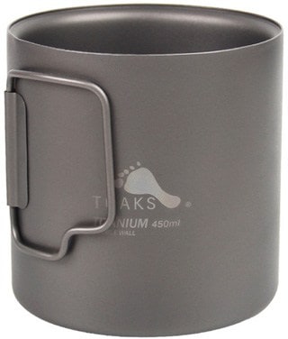 TOAKS Ultralight Titanium Insulated Camping Cup in use outdoors