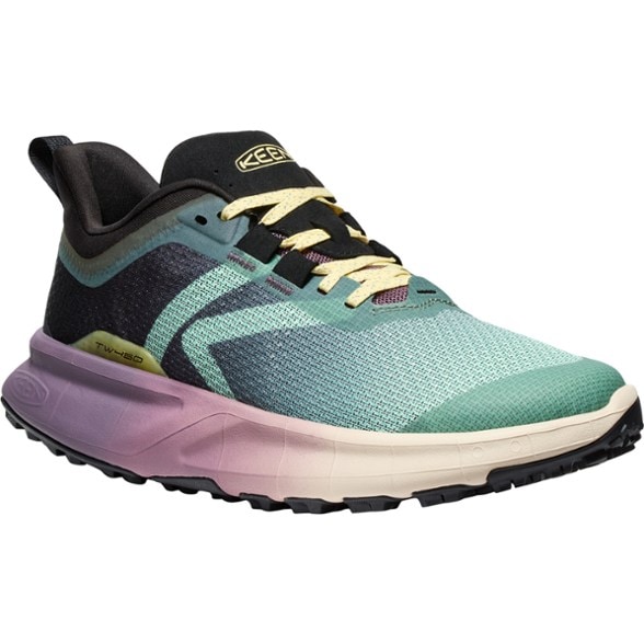 Side view of KEEN Women's 450 Dirt Trail Shoes showcasing the durable upper and lacing system.
