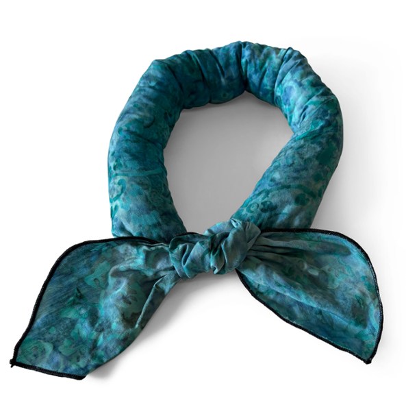 CoolWrap evaporative scarf showing colorful patterns for summer activities.