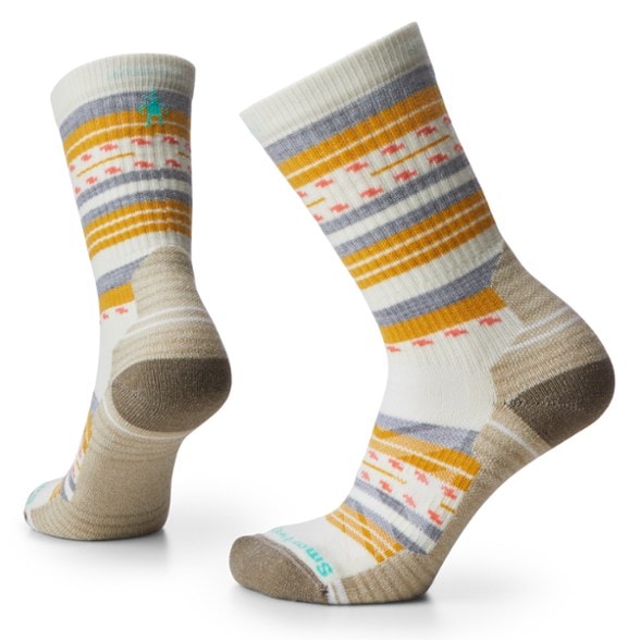 Close-up of SmartStride crew socks showing merino wool texture and comfort welt