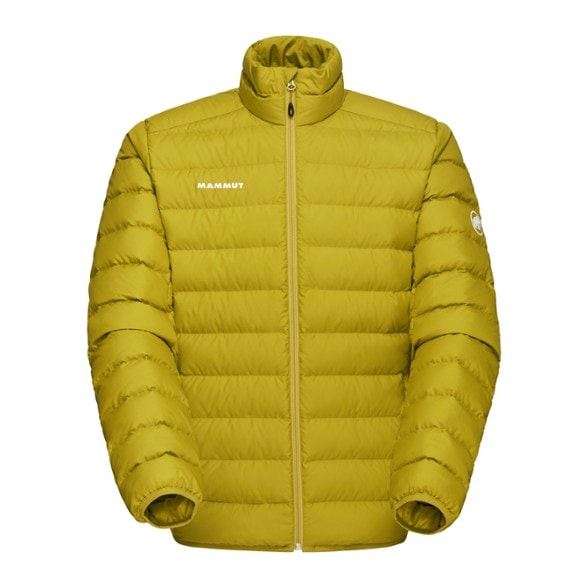 Waymarker Insulated Down Jacket on a model hiking in the snow.