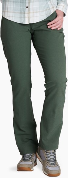 Side view of Klash women's hiking pants showcasing the flexible fit and durable fabric in an outdoor setting.