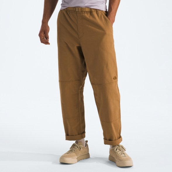 Side view of Adventure-Ready Utility Pants for climbing with articulated knees.