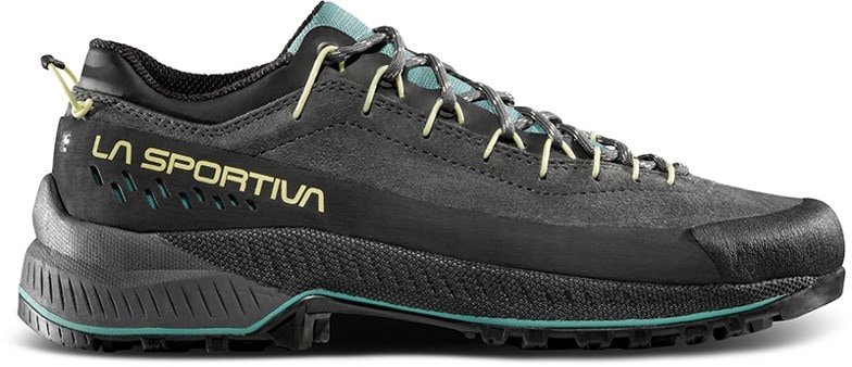 La Sportiva TX4 EVO Women's Approach Shoes from the side, showcasing the eco-friendly materials and rugged design.