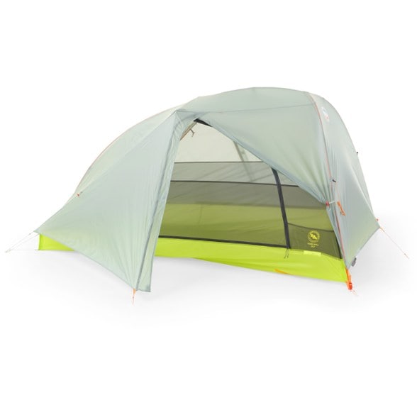 Big Agnes Tiger Wall 2P tent from the front, showcasing side doors and vestibule space.