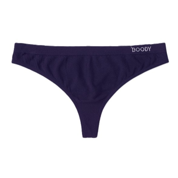 Front view of Boody Luxe bamboo thong underwear showcasing low-rise comfortable thongs design