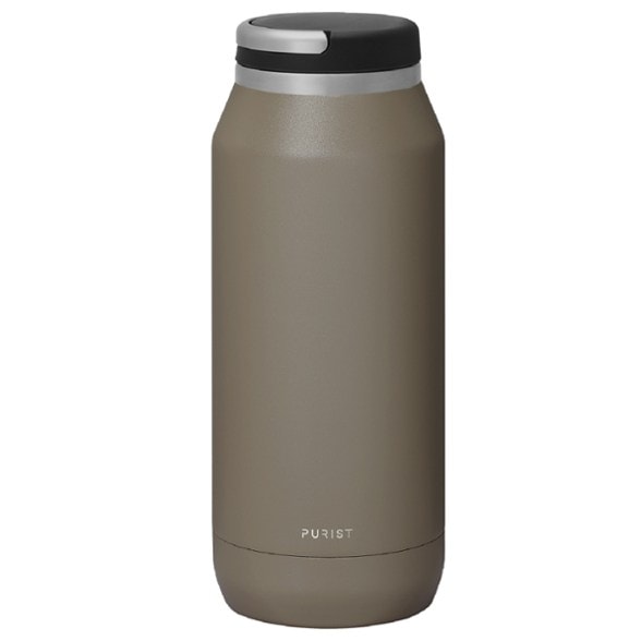 Purist Founder Insulated Water Bottle with Element Top, angled view