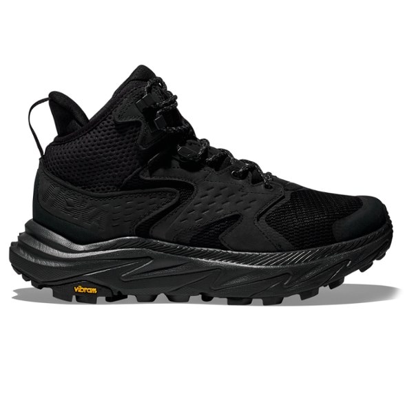 Side view of Eco-Friendly Anacapa Mid GTX hiking boots showcasing recycled materials.