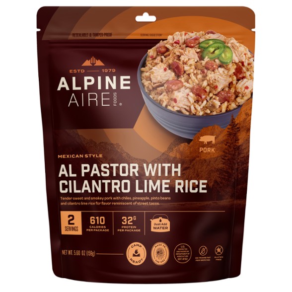 Al Pastor meal kit with cilantro lime rice, ready for outdoor cooking