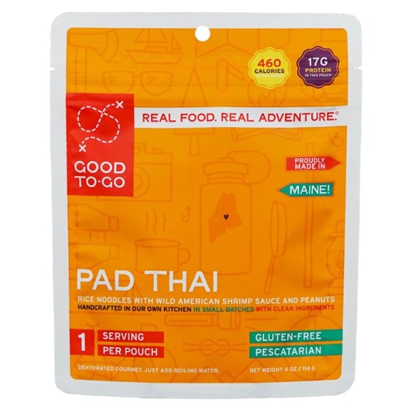 Delicious Pad Thai with shrimp and peanuts, ideal for hiking food.