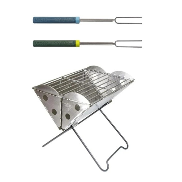 Compact portable grill for camping with stainless steel construction