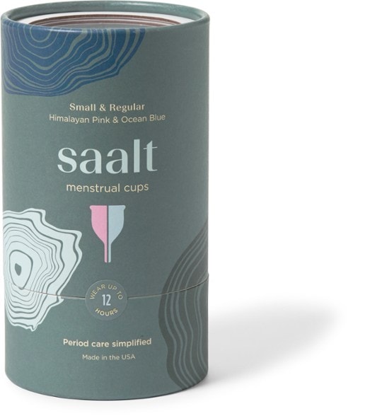 Saalt Menstrual Cup Duo Pack featuring small and regular-sized reusable cups for various flow needs.
