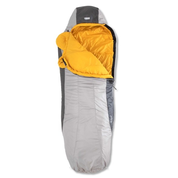 Top-down view of SummitEase sleeping bag showing relaxed Spoon® shape for side sleepers