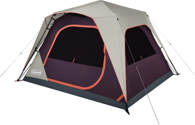 Skylodge 6-person tent with family inside, showcasing spacious interior and gear storage.