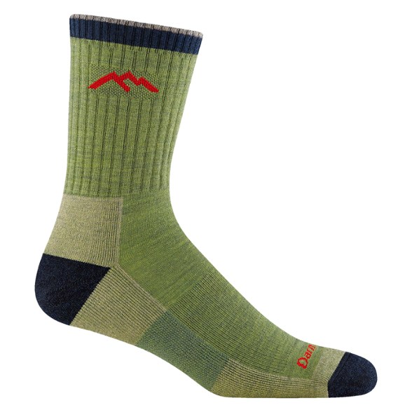 Close-up of men's merino wool hiking socks showcasing cushioning and comfort.