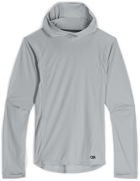 Front view of EchoLite breathable hoodie for women, perfect for hiking and outdoor activities