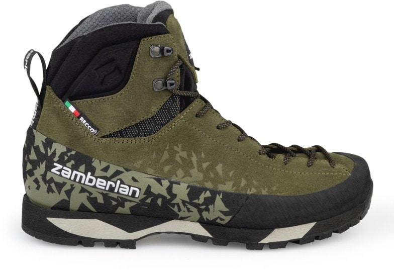 Zamberlan Salathe Trek GTX RR hiking boots showcasing waterproof design and ankle support.