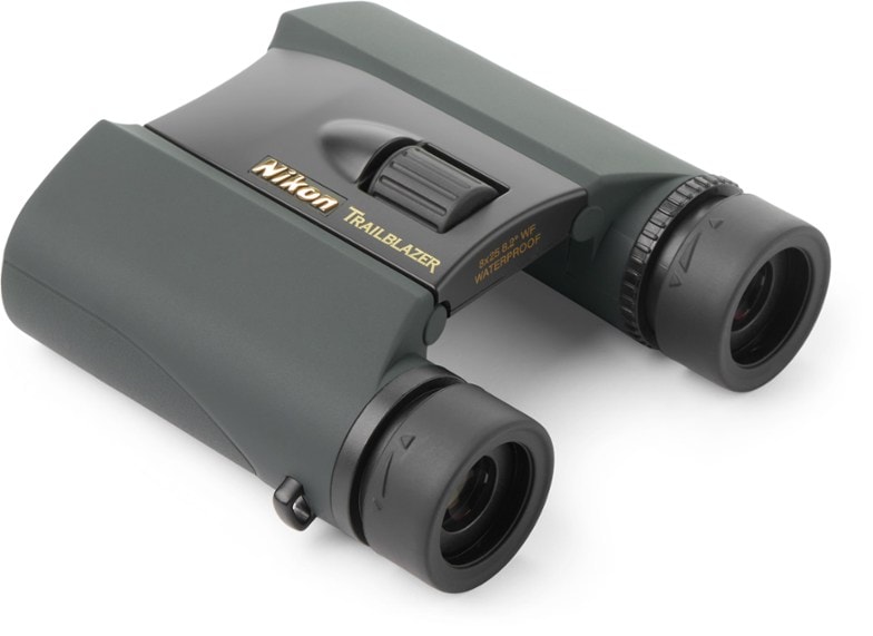 Trailblazer compact waterproof binoculars with ergonomic design and multi-coated lenses.