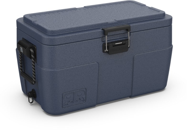 Rugged Road Ultralight Cooler 85 V2 with drinks on a picnic table.