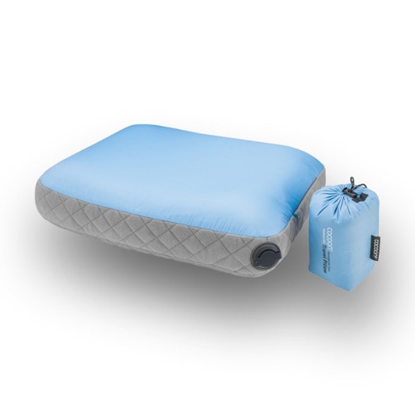 AirCore Comfort Travel Pillow showcasing its adjustable firmness feature.