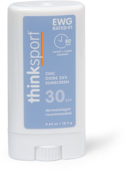 Thinksport Eco-Friendly SPF Stick for Hiking, showing the compact design for easy carrying.