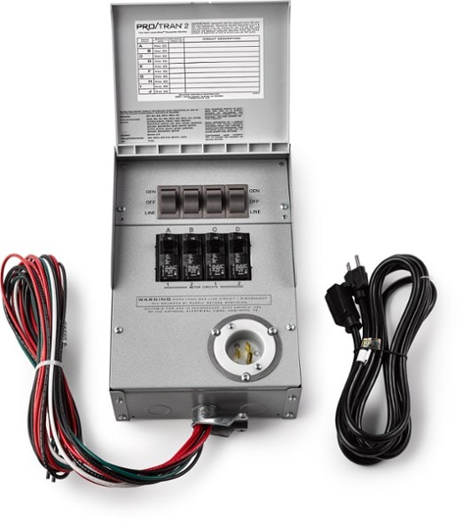 Top-down view of Yeti emergency power kit installed in a circuit breaker panel