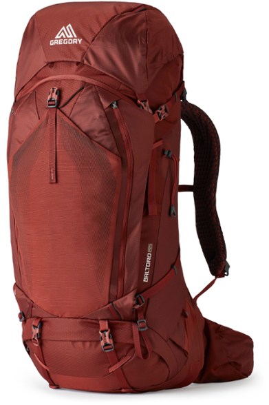 EcoComfort Baltoro 65 pack in action on a hiking trail, showcasing its adjustable torso feature.