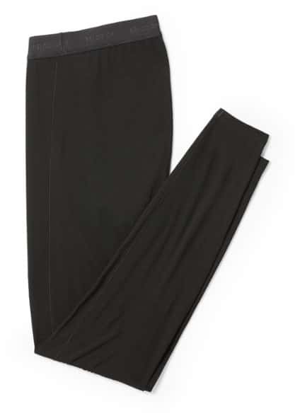 Close-up of lightweight merino wool thermal bottoms showcasing the soft texture and flat seams.