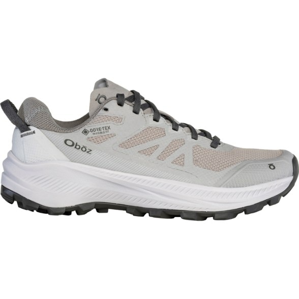 Katabatic LT Women's hiking shoes showing side profile with mud on the trail