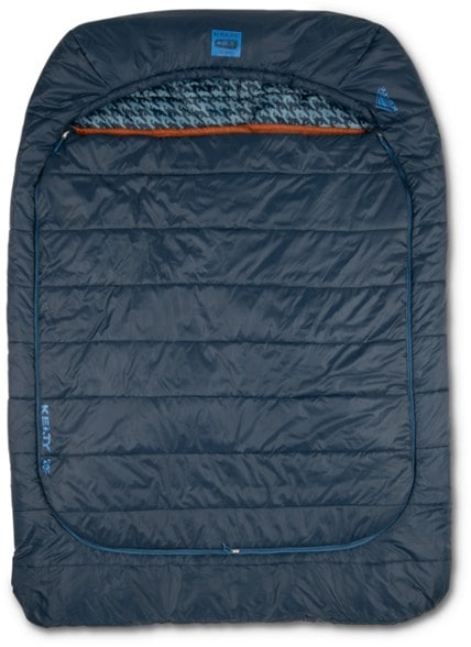 CozyNest Double Sleeping Bag showcasing its spacious interior for two, perfect for camping trips.