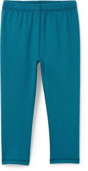 Toddler wearing moisture-wicking pants while skiing