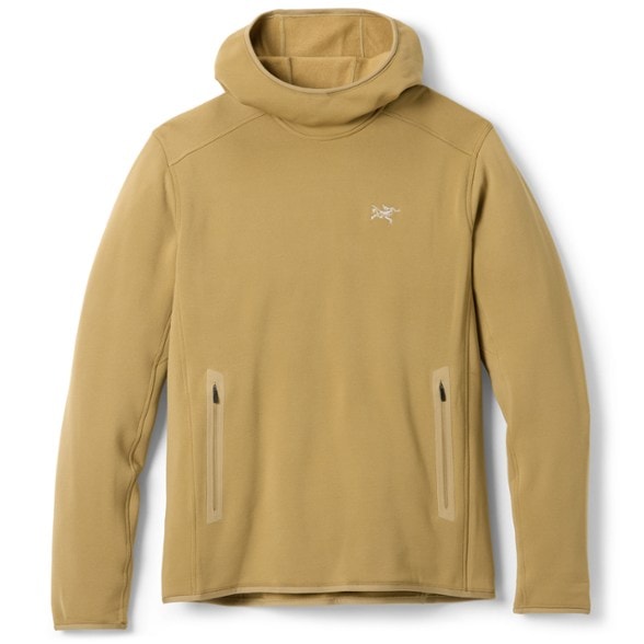 Front view of Kyanite Technical Fleece Hoodie showcasing its durable design.