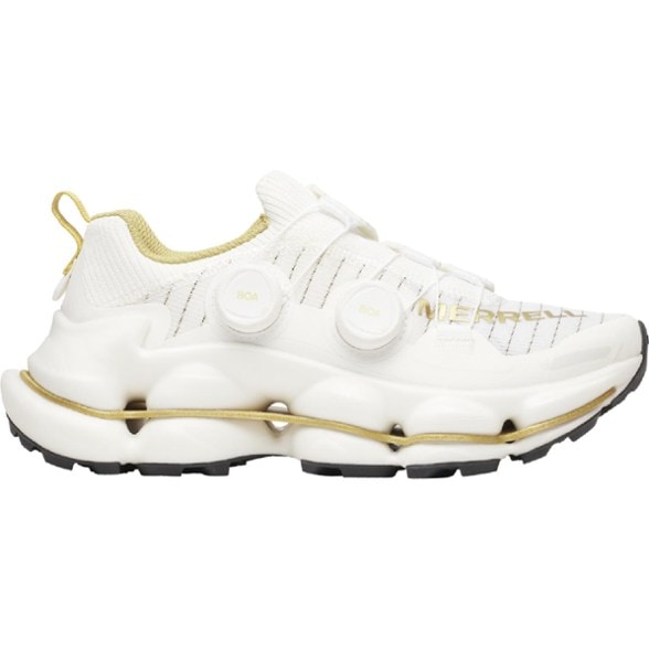 Side view of Merrell SpeedARC Surge BOA women's hiking shoes showcasing lightweight breathable uppers and BOA lacing system