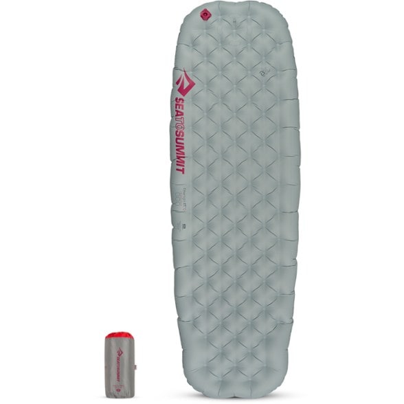 Sea to Summit Ether Light XT Women's Insulated Sleeping Pad in a tent, highlighting its thickness and comfort.