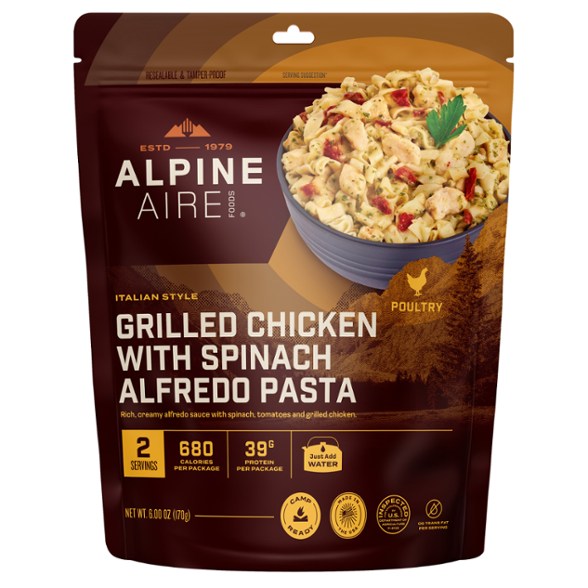 Close-up of Creamy Spinach Alfredo with Grilled Chicken in a bowl, showing texture and ingredients.