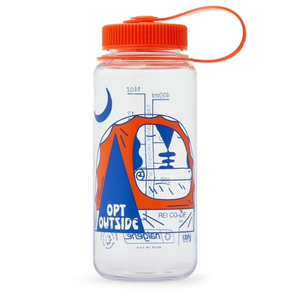Sustainable Adventure Wide-Mouth Water Bottle in a car cup holder, demonstrating perfect fit.